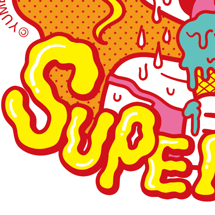 Japanese Neon Pop Art (Series 3W028) by YUME - FACTO sticker variation 3