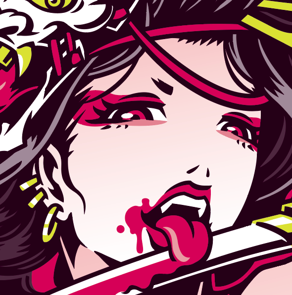 Japanese Pop Character Art (Series 1A024) by FOORIDER - FACTO sticker variation 2