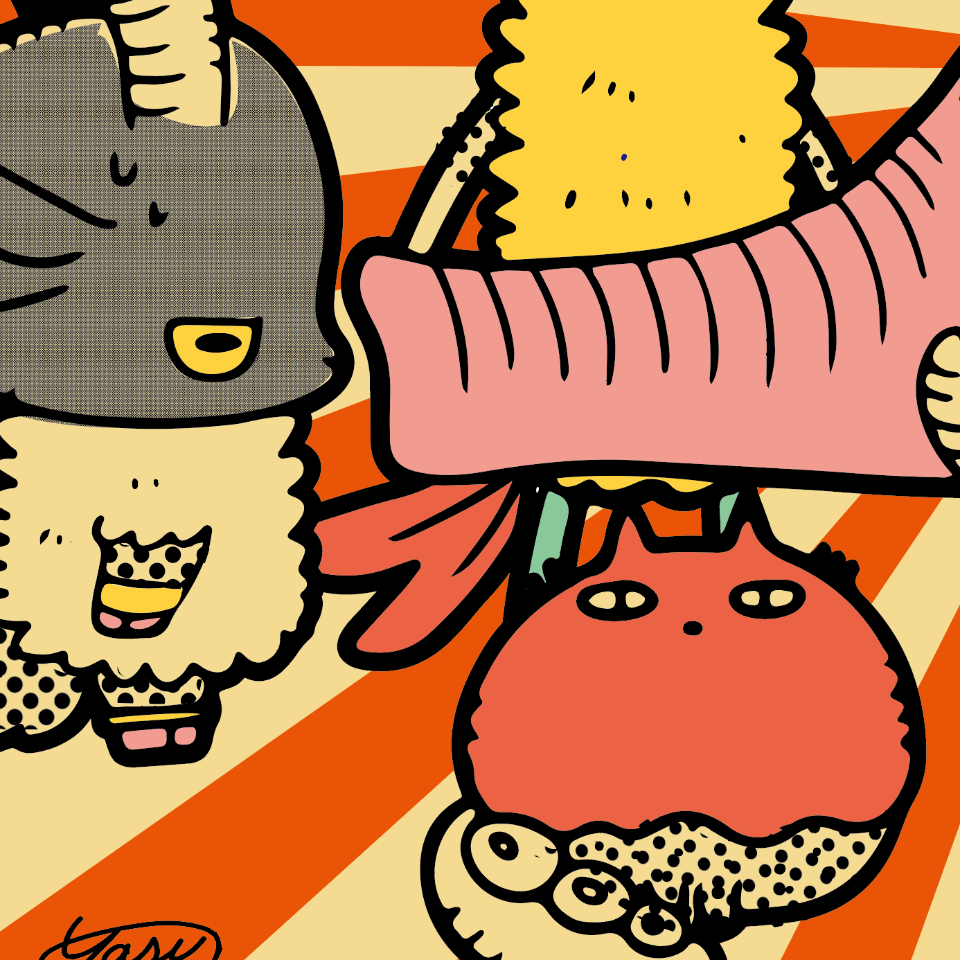 Japanese Monochrome Surrealism by yasu - FACTO sticker variation 4
