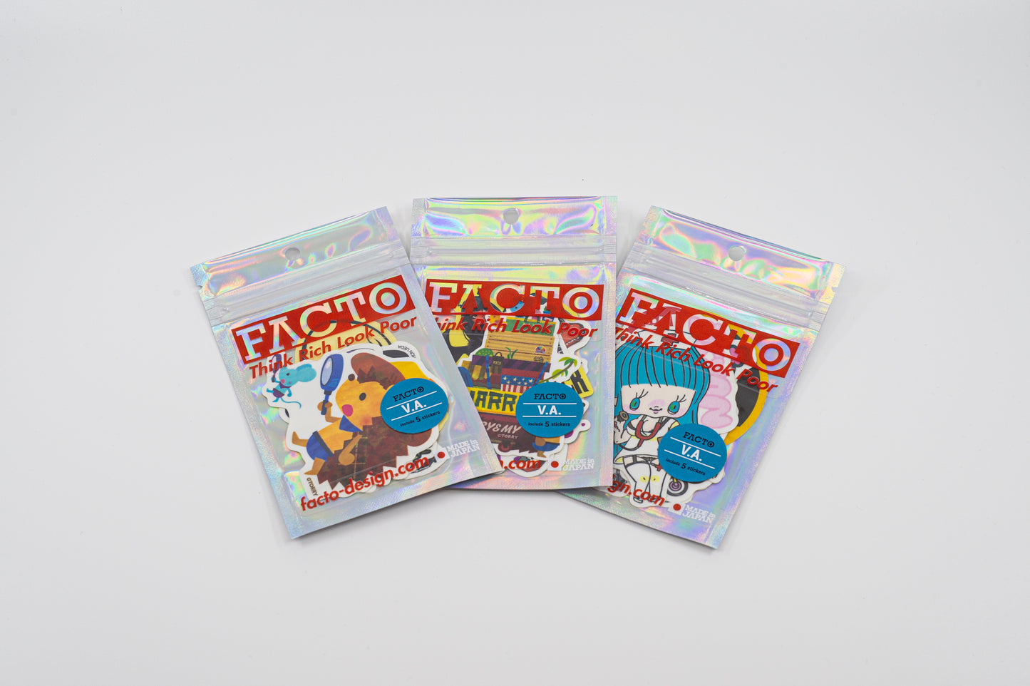 [強粘着5枚入パック] 0ZSDR004 - FACTO Japanese sticker art