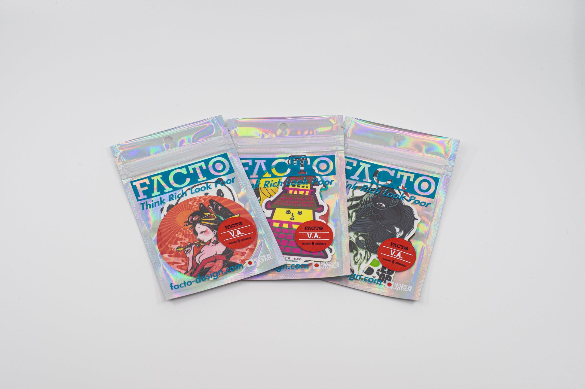 [弱粘着5枚入パック] 0ZSDR002 - FACTO Japanese sticker art