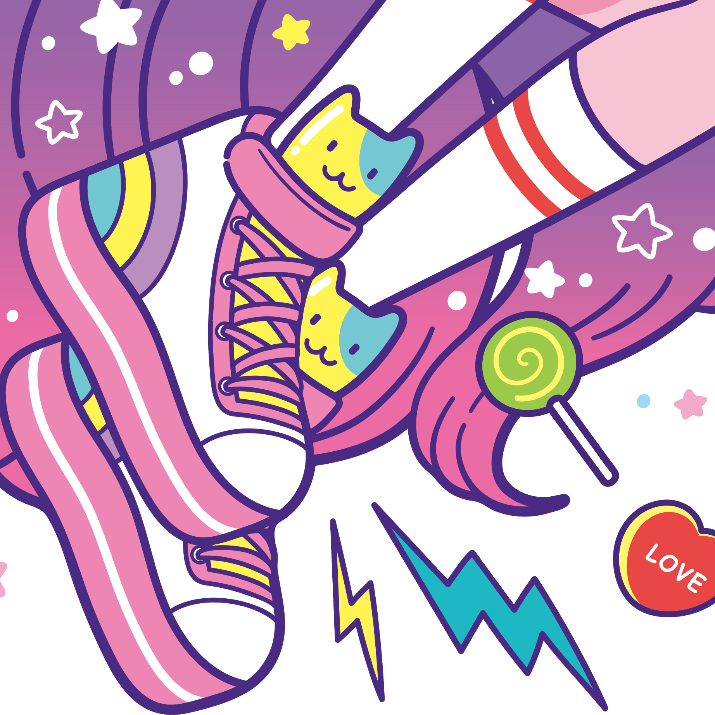 Japanese Neon Pop Art (Series 3W020) by YUME - FACTO sticker variation 4