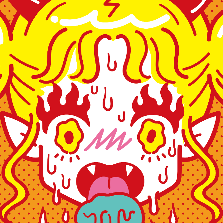 Japanese Neon Pop Art (Series 3W028) by YUME - FACTO sticker variation 2