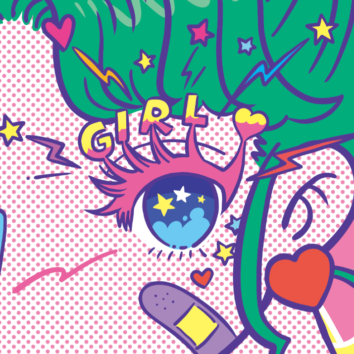 Japanese Neon Pop Art (Series 3W029) by YUME - FACTO sticker variation 2