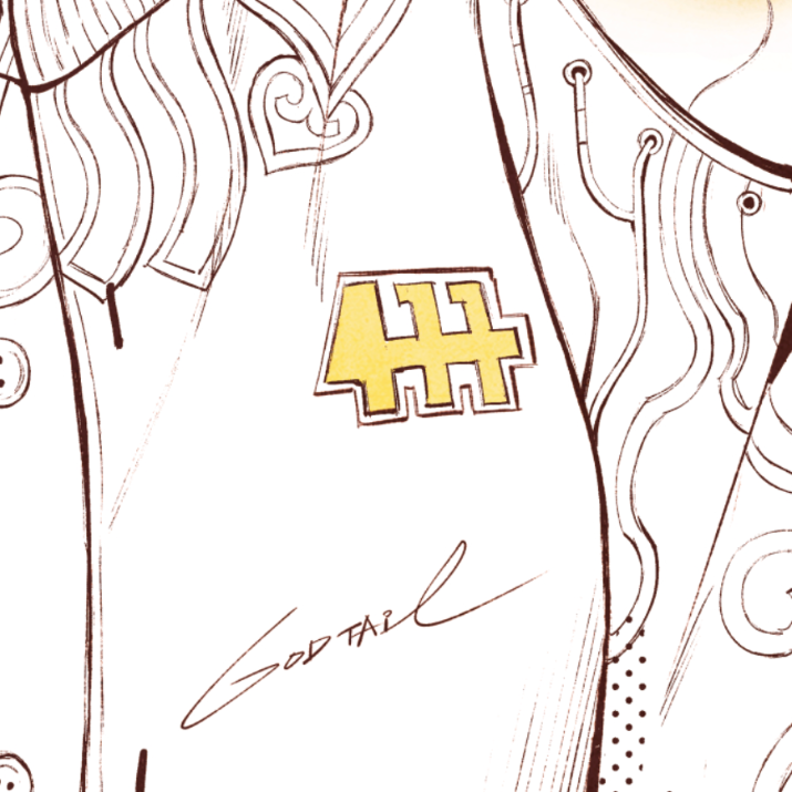 Japanese Minimalist Line Art (Series 3E052) by GODTAIL - FACTO sticker variation 3